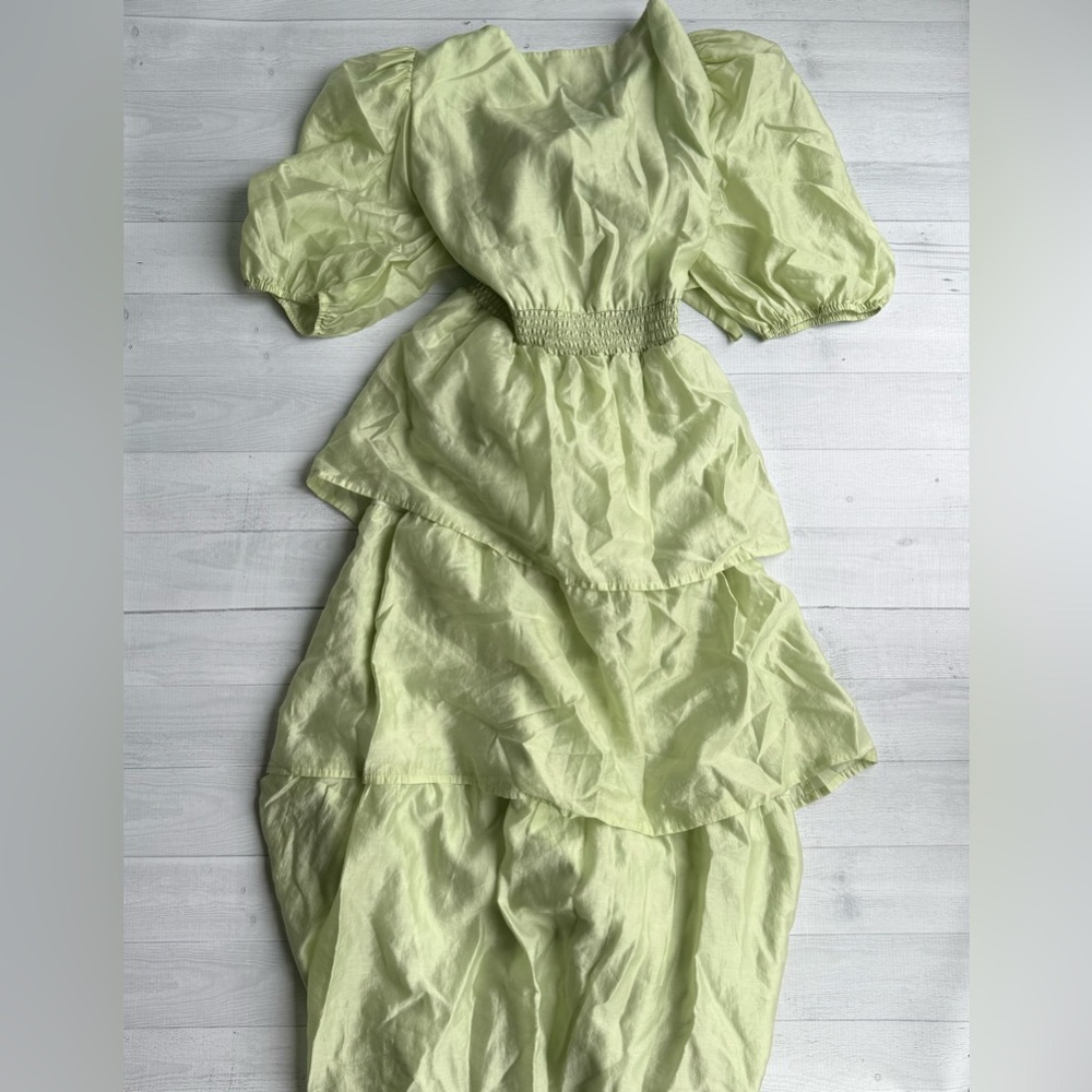 Wayf Tiered Midi Dress Mint Size M - Picture 13 of 14